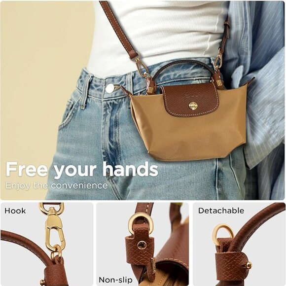 Adjustable Brown Leather Shoulder Strap - Picture 2 of 5